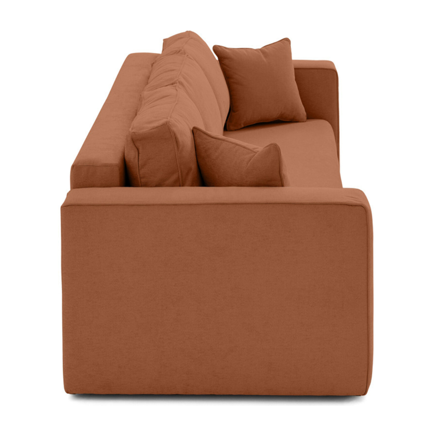 Topaze - canapé 3 places - convertible avec coffre - en tissu - Terracotta