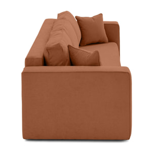 Topaze - canapé 3 places - convertible avec coffre - en tissu - Terracotta