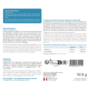 ISN - Magnefor - Complément Alimentaire au Bisglycinate de Magnésium, Vitamines B6 et D, Taurine - Assimilation Optimale - Nervosité & Fatigue Passagère - Cure 30 jours