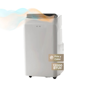 EVVO Aire Acondicionado Portatil Frio y Calor P12, silencioso, 4 en 1 - Refrigeración, calefacción, ventilación y deshumidificación