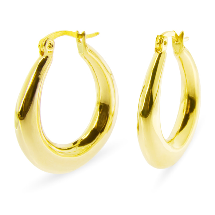 Pendientes de 27mm de diáemtro acabado oro amarillo de 18K