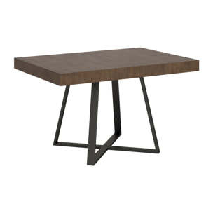 Mesa extensible 90x130/234 cm Abbraccio nogal patas antracita