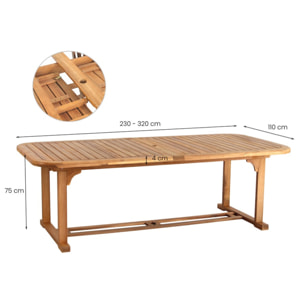 Tavolo da giardino in legno estensibile 230-320cm Brian