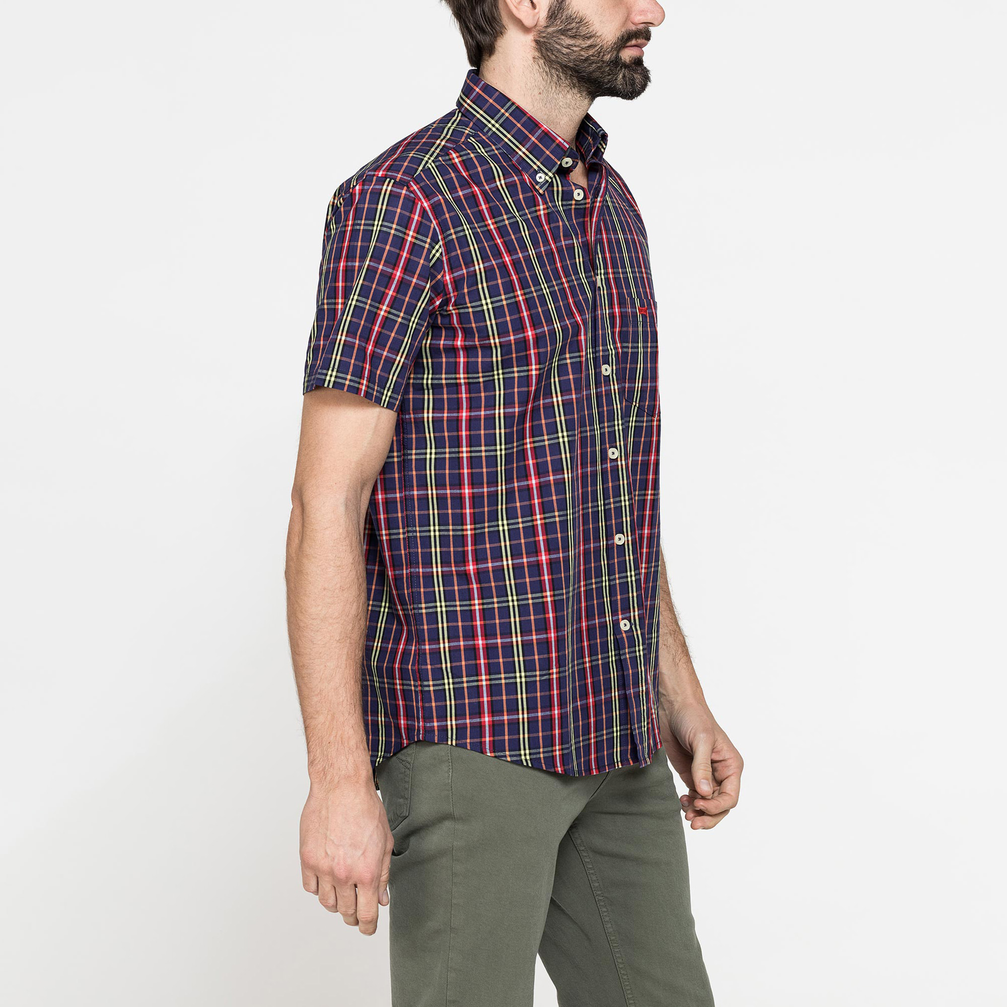 CAMICIA A MANICA CORTA IN COTONE CON FANTASIA