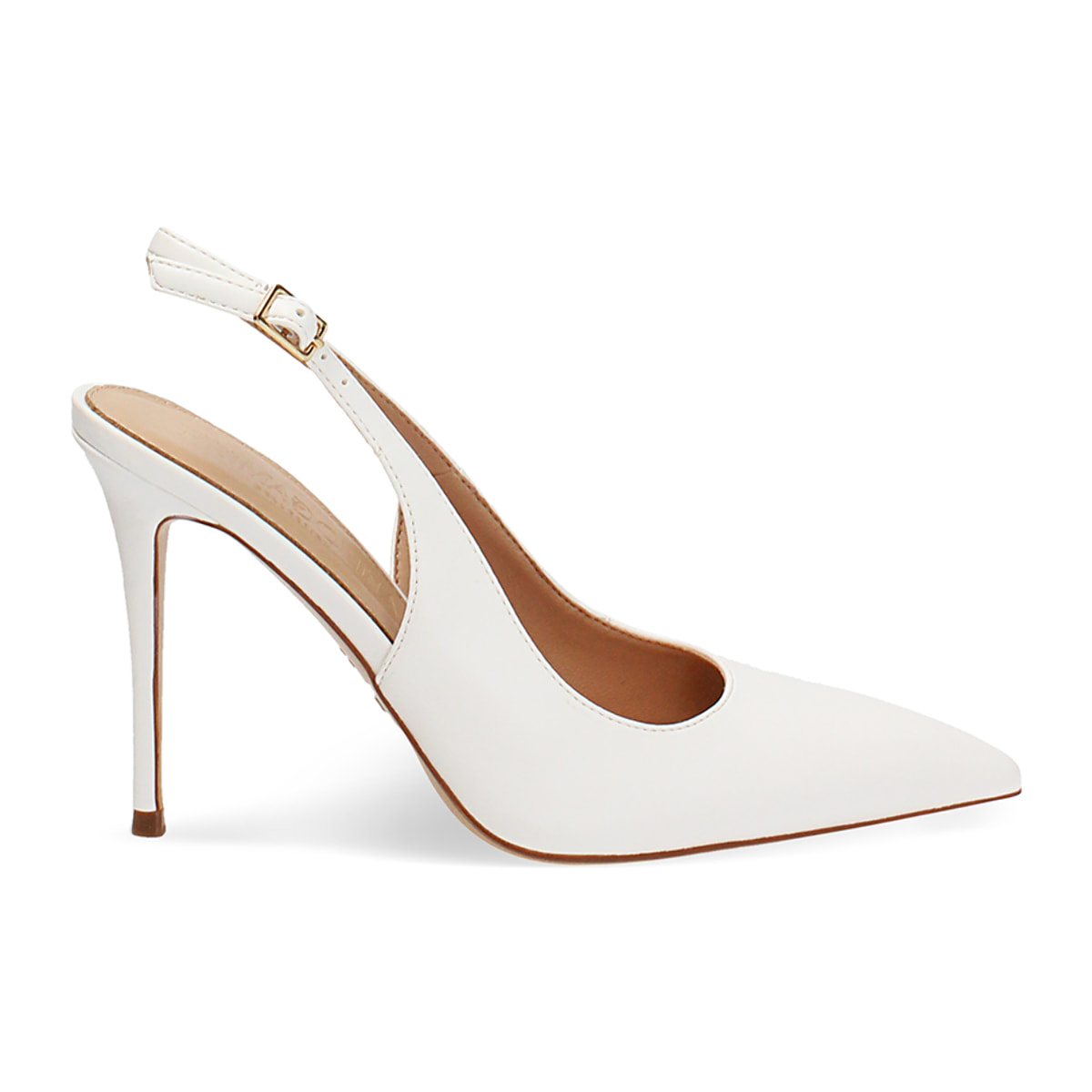 Zapato de salón blanco tacón 10 cm
