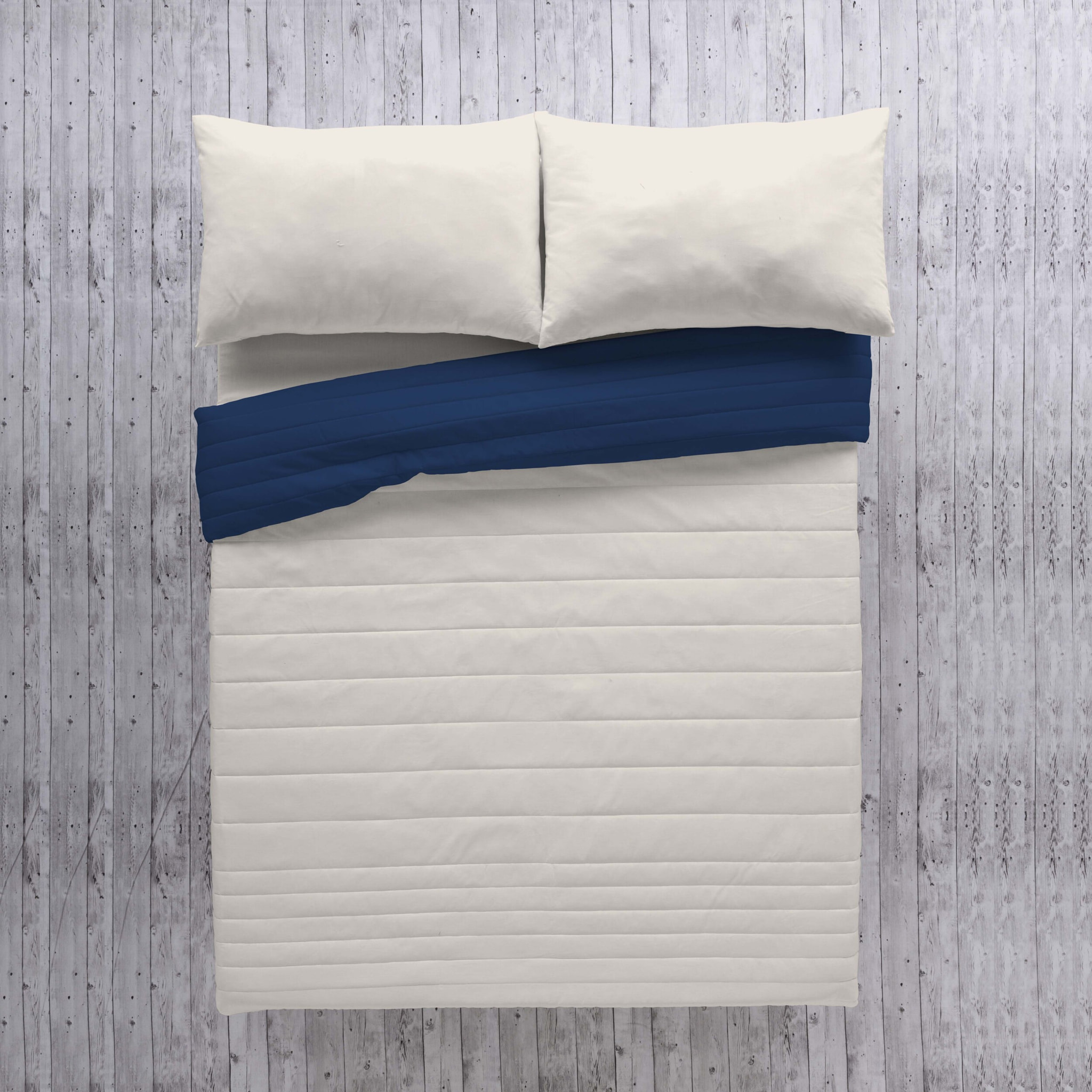 Icehome - Colcha Bouti - Lisa - Reversible - 100% Microfibra - 70 gr/m² - Azul 1/L198 Piedra