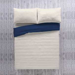 Icehome - Colcha Bouti - Lisa - Reversible - 100% Microfibra - 70 gr/m² - Azul 1/L198 Piedra
