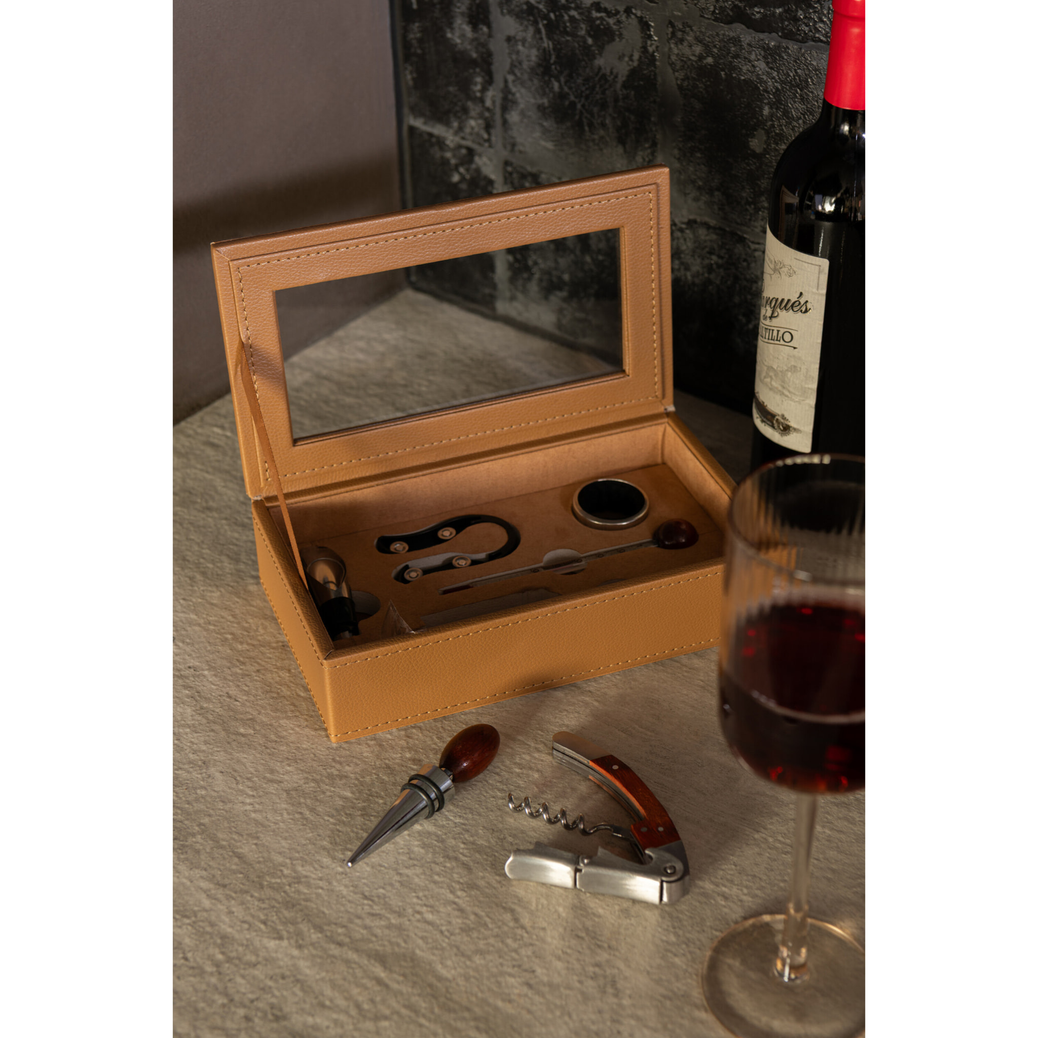 J-Line boîte accessoires à Vin - bois - brun