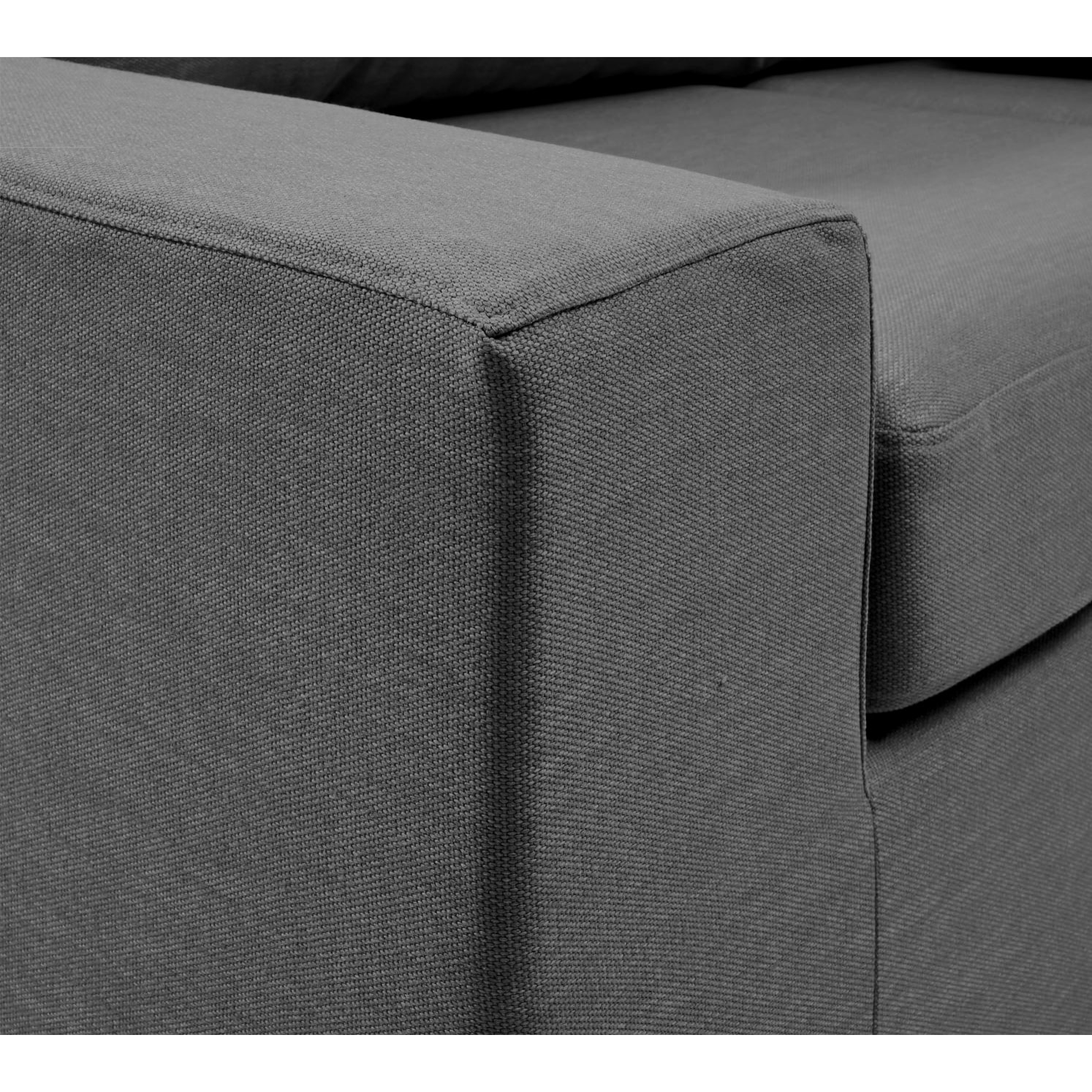 Canapé 3 pl DEULE 193 cm fixe tissu Tradition Anthracite - 100% déhoussable - Fabriqué en France