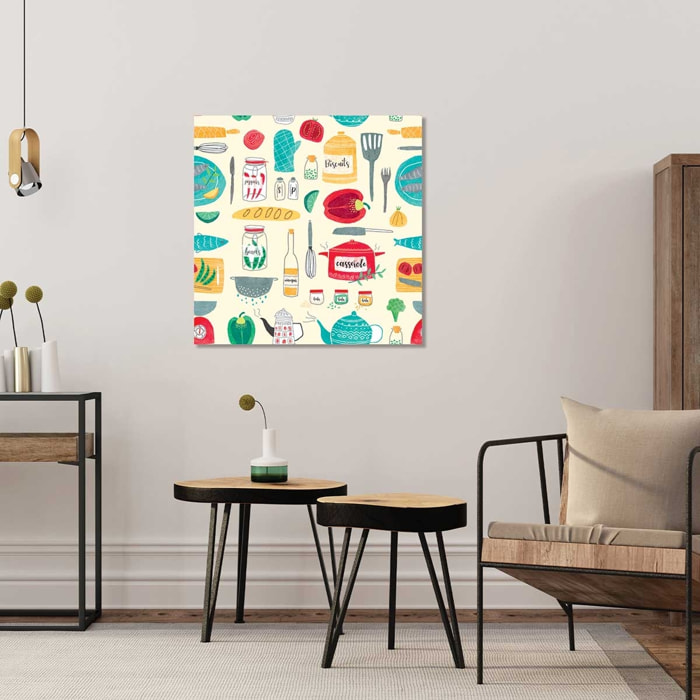 Tableau cuisine ""set de vaisselle"" Tableau alu Dibond