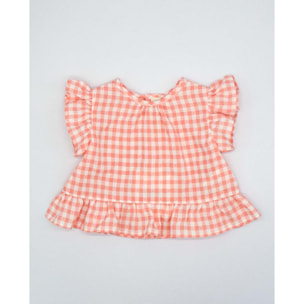 BLUSA VICHY PLUMETI ROSA