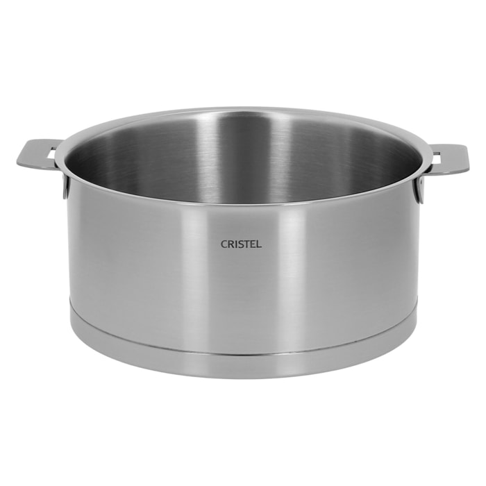 Casserole inox brossé à poignée amovible