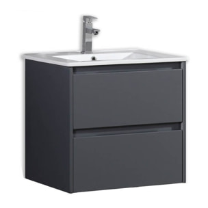 Ensemble de salle de bain 60 cm gris laqué Aquadoli