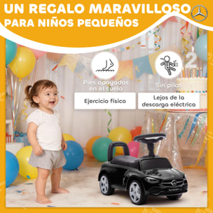 Coche Correpasillos para Niños de 18-36 Meses Mercedes-Benz Clase C, Correpasillos con Bocina, Volante, Sonidos de Motor y Espacio de Almacenaje, 65x28x39 cm, Negro