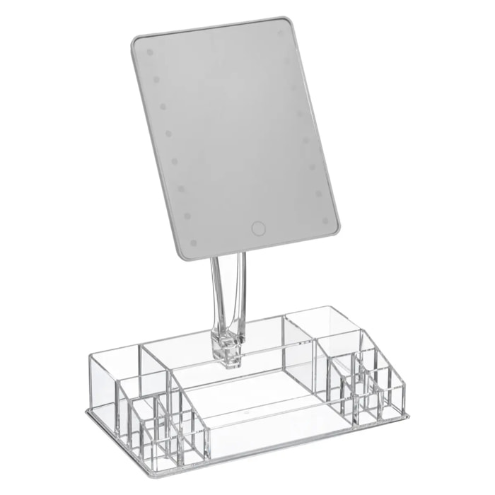Miroir LED 14 compartiments "Selena" transparent