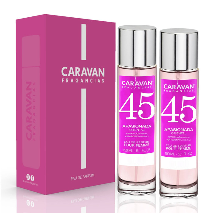Caravan fragancias - caja de regalo con 2 perfumes nº45 de 150 ml, para mujer