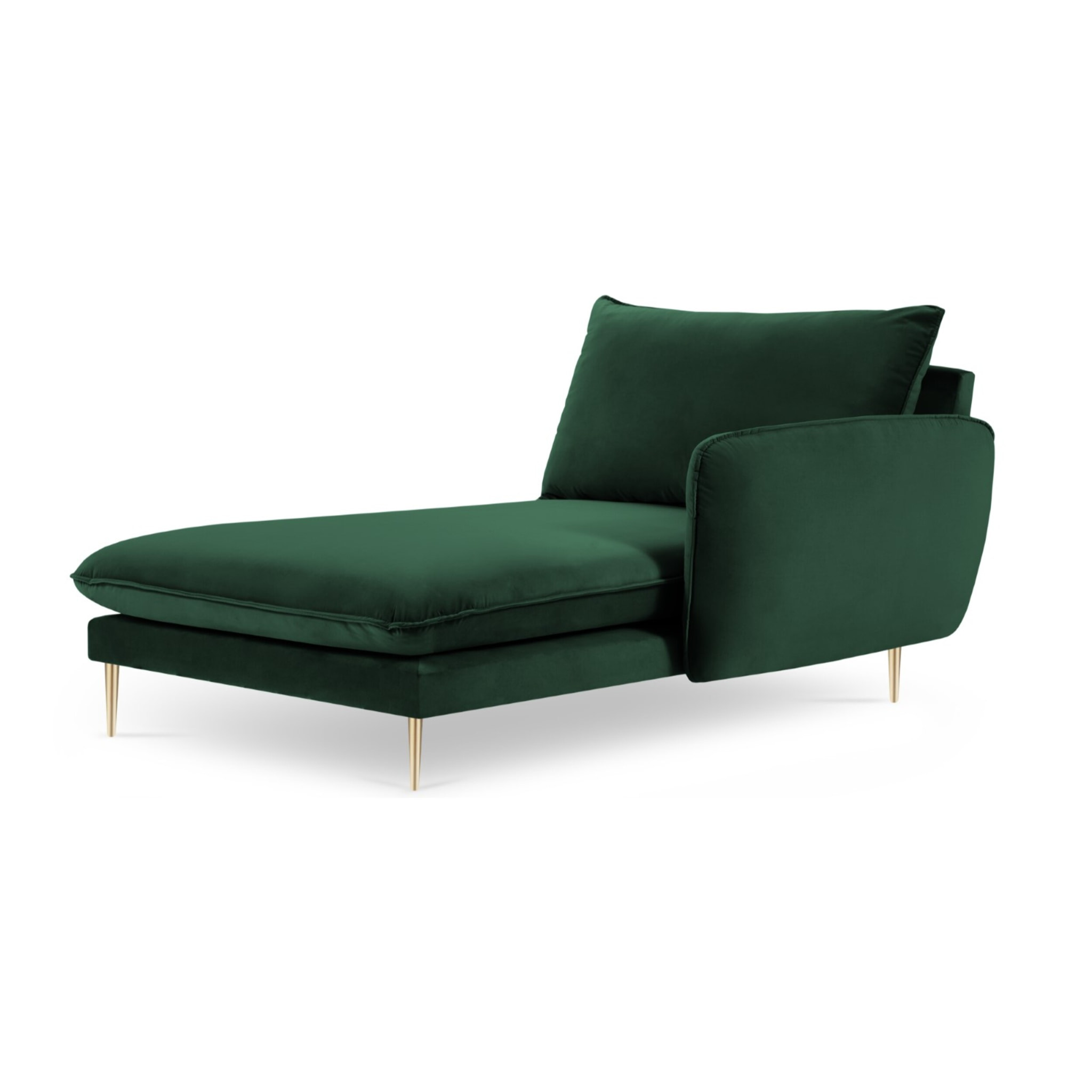 Méridienne droite "Vienna" en velours vert bouteille