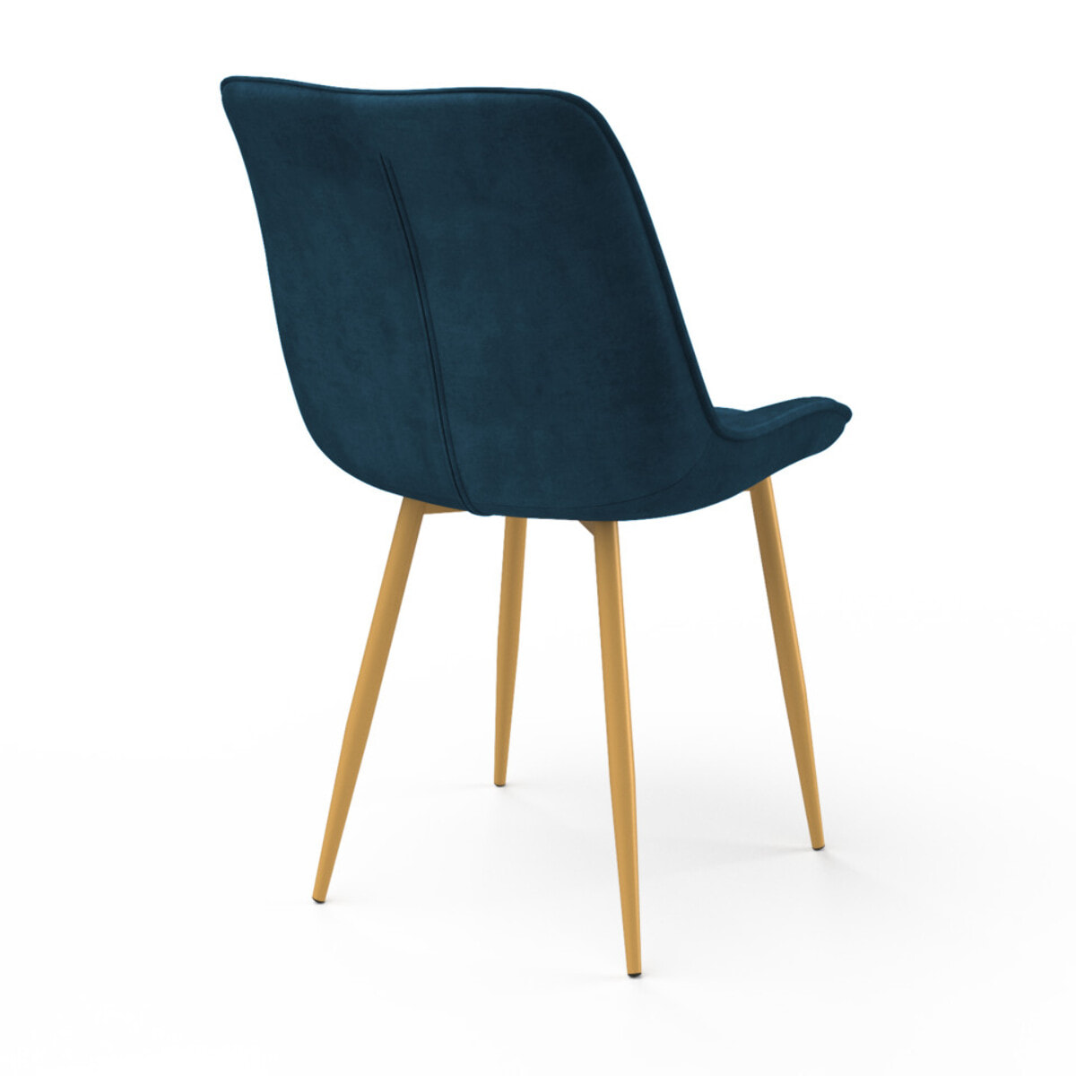 Chaises Melinda en velours mix de couleurs (bleu, gris clair, gris foncé et jaune) et pieds dorés - lot de 4