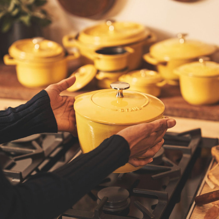 Cocotte à riz 16 cm, Rond(e), Citron, Fonte