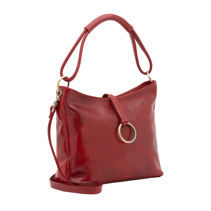 Borsa a spalla  da donna In Vera pelle Made in Italy 29x32x11 cm