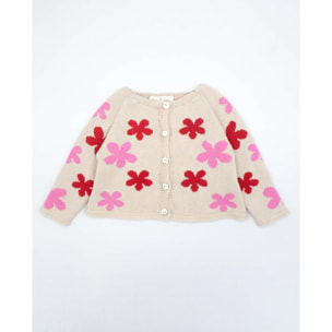 CHAQUETA PUNTO FLORES DE COLORES CRUDO