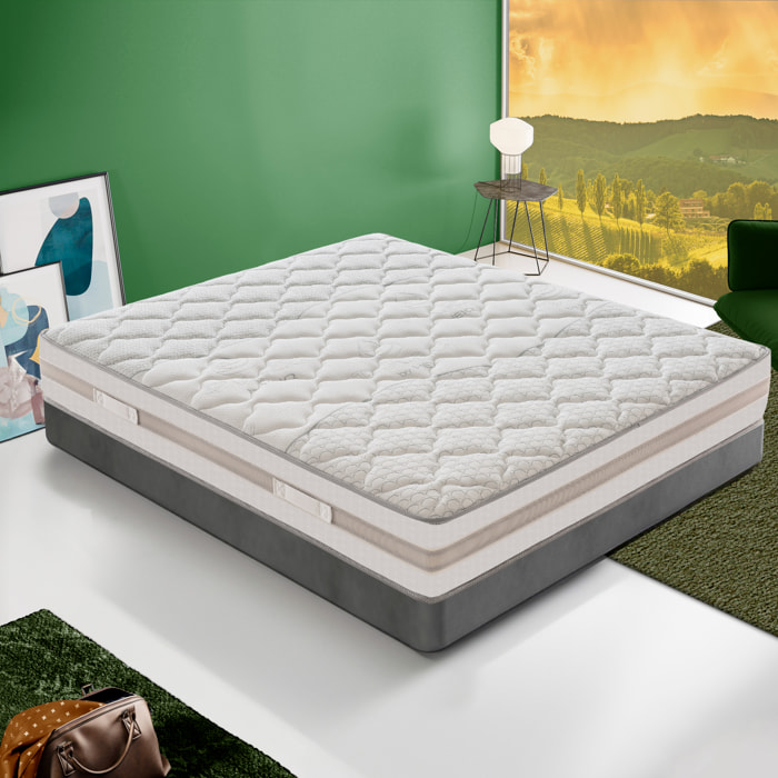 Materasso 100x200 800 molle insacchettate e Memory Foam - Alto 25 cm - Sfoderabile - 9 Zone di Comfort