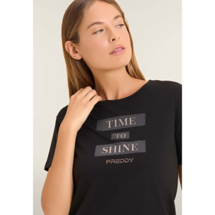 T-shirt da donna con grafica e slogan motivazionale