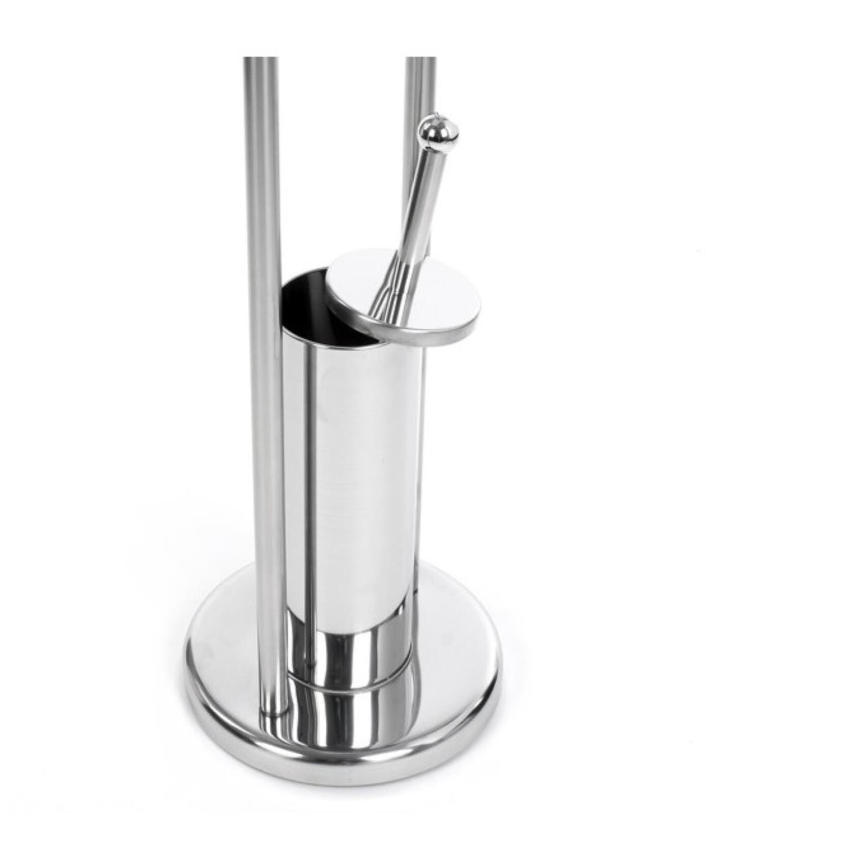 Portarrollos y Escobilla todo en uno, en Acero inoxidable