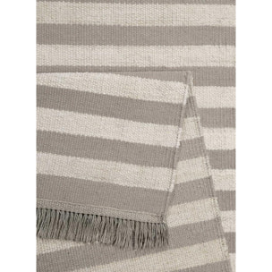 Tapis en Chanvre motif géométrique et coloris beige et taupe