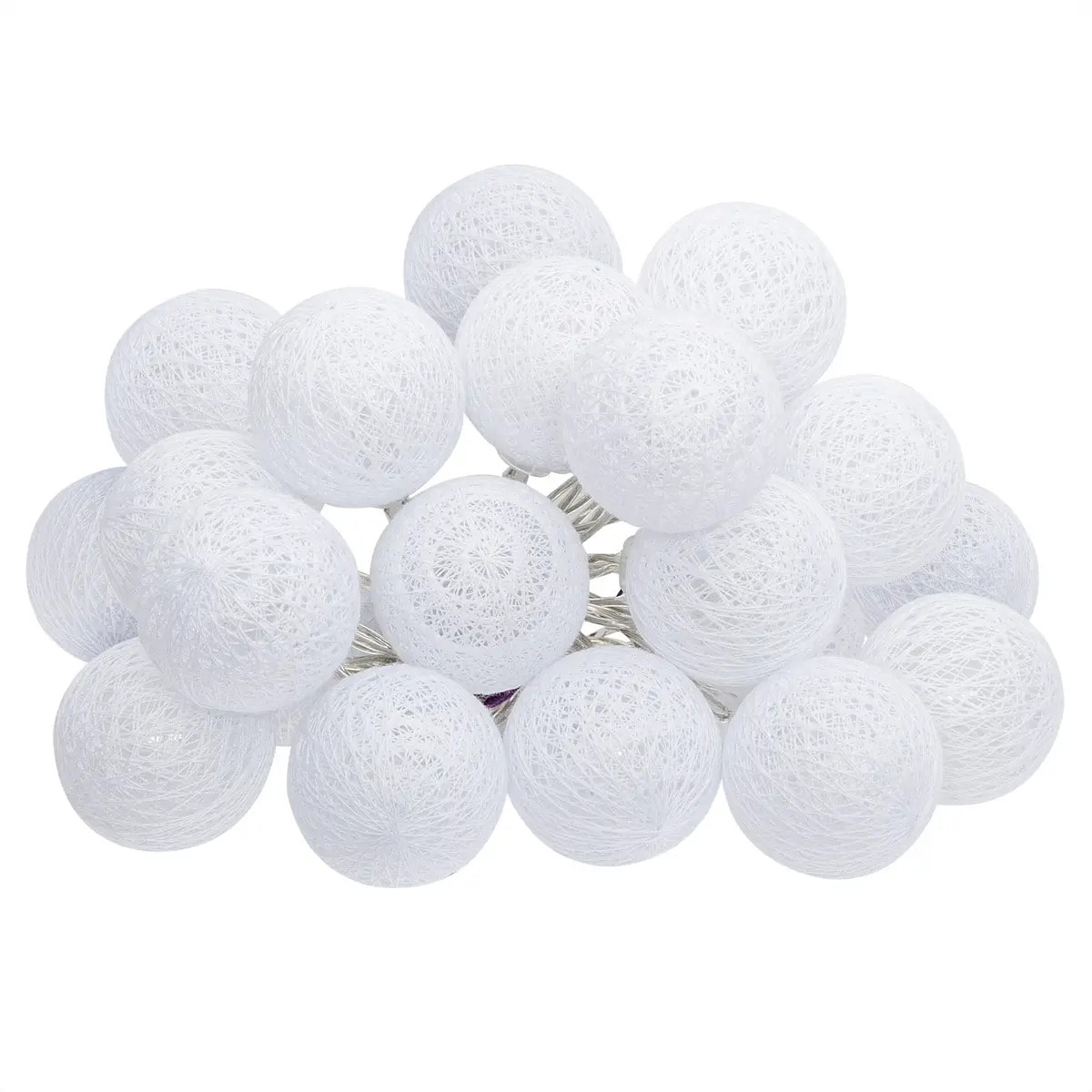 Guirlande LED 20 boules - blanc L435 cm