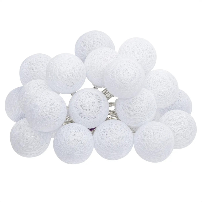 Guirlande LED 20 boules - blanc L435 cm