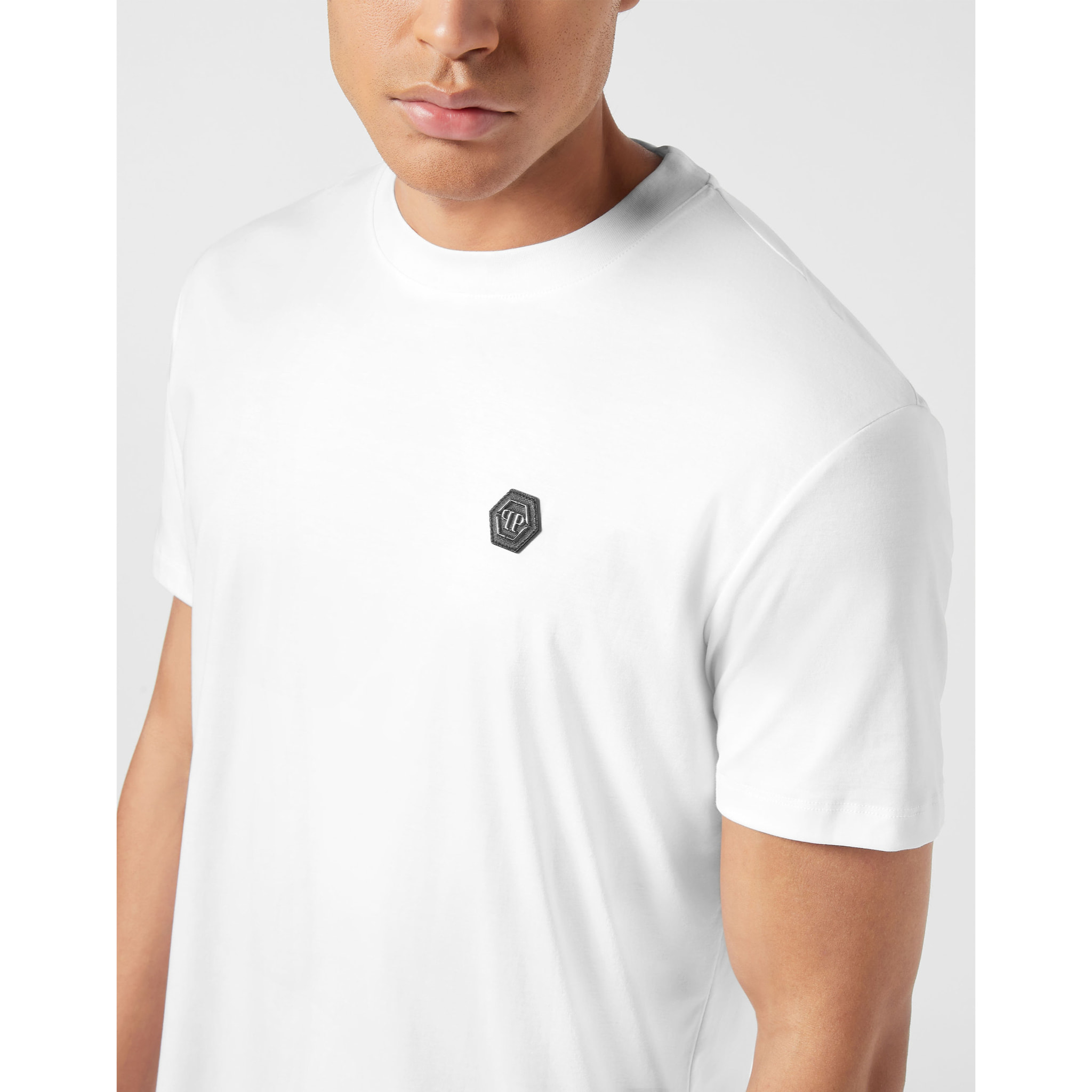 PHILIPP PLEIN Camiseta de cuello redondo y manga corta HEXAGON
