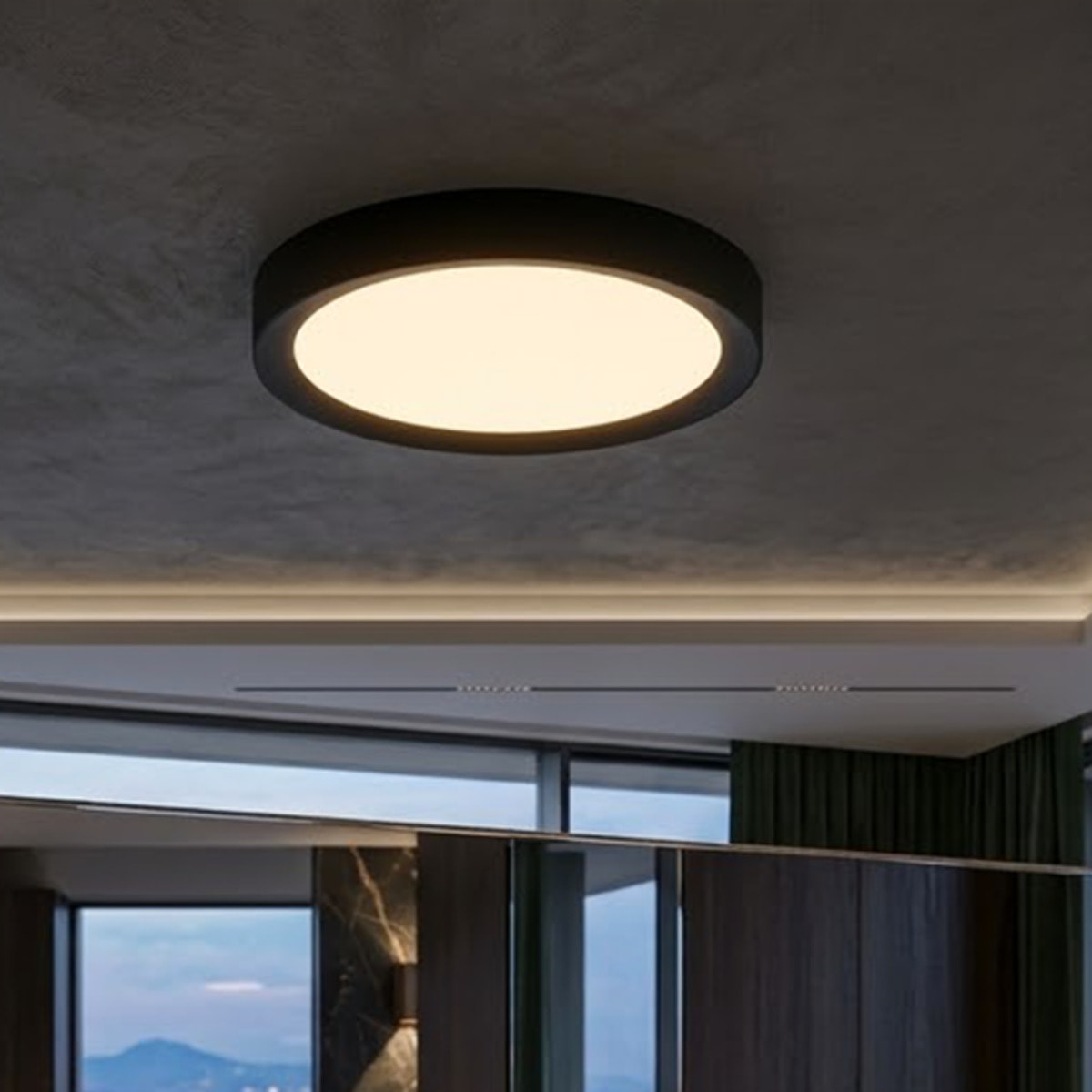 PLATE Lampada da soffitto Nero
