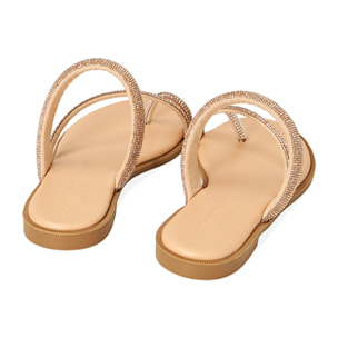 Chanclas nude con pedrería