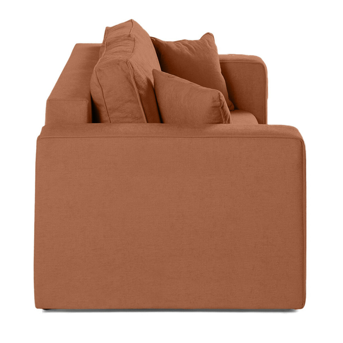 Topaze - canapé droit 2 places - en tissu - Terracotta