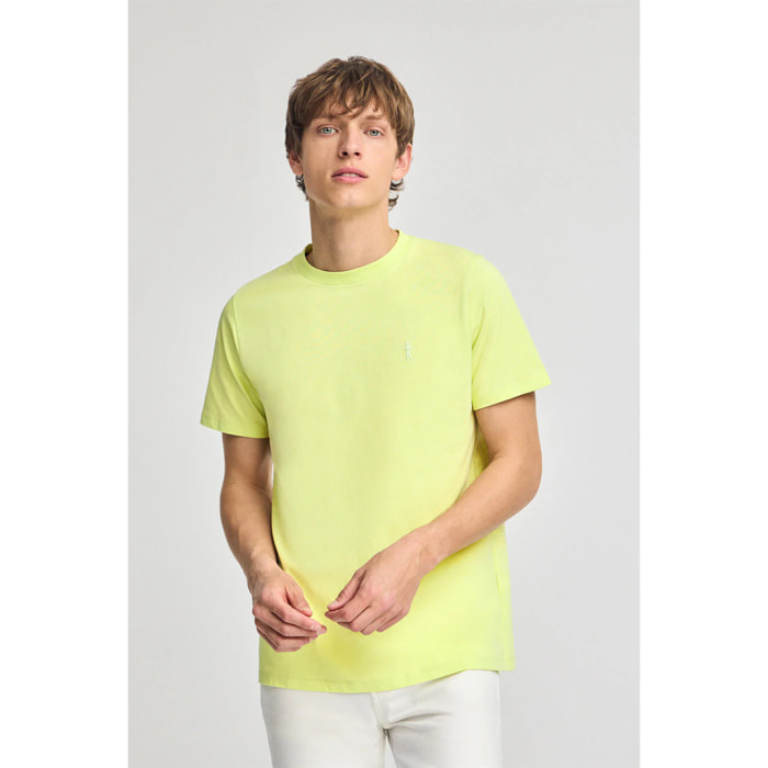 Maglietta verde lime a girocollo e Rigby Go in gomma