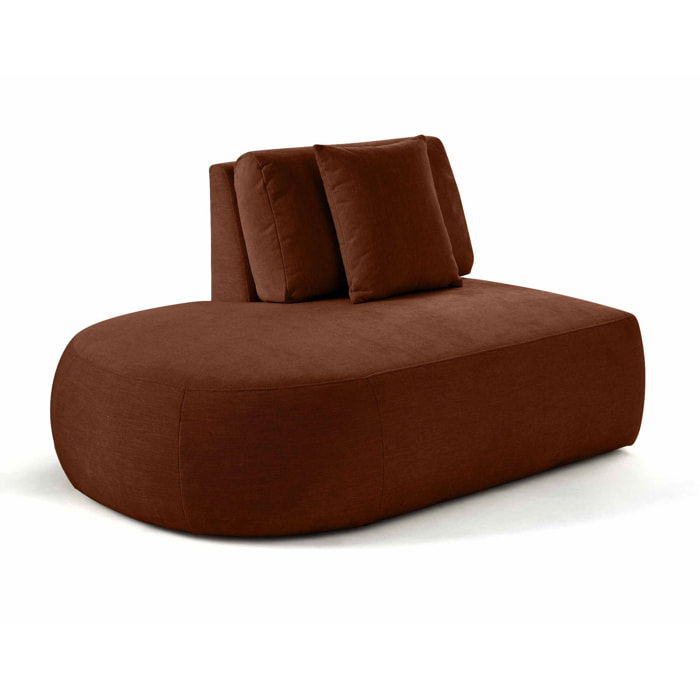 Santorini - module d'assise gauche - en tissu texturé - Terracotta