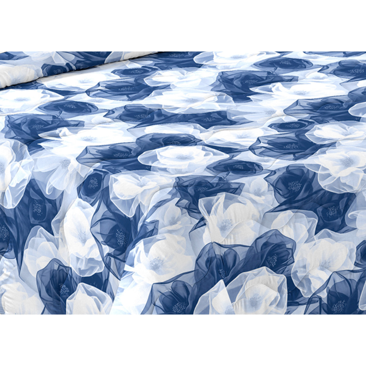 Trapunta Invernale 300gr Made in Italy Piumone Clado Linea Scaldanotti Disegno Dafne Blu