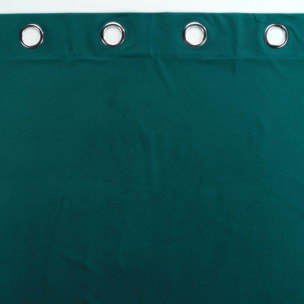 Rideau d'ameublement en velours reliefé - Vert emeraude