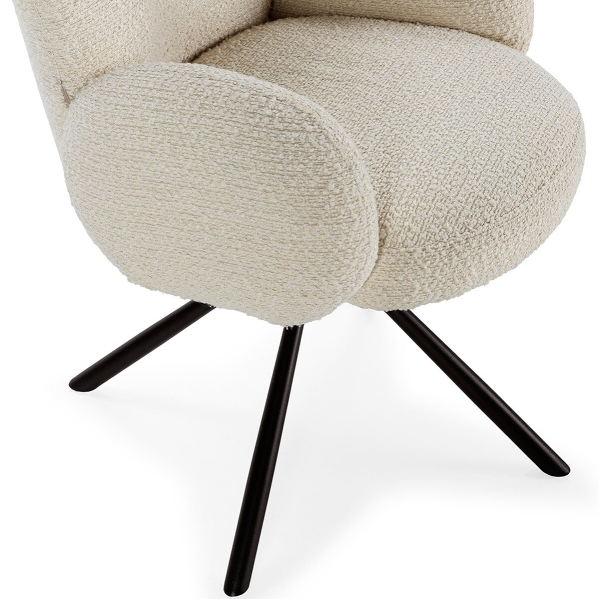 Fauteuil pivotant en tissu bouclé - OPALINE