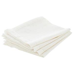 Lot de 4 serviettes de table "Jane" blanc 40x40cm