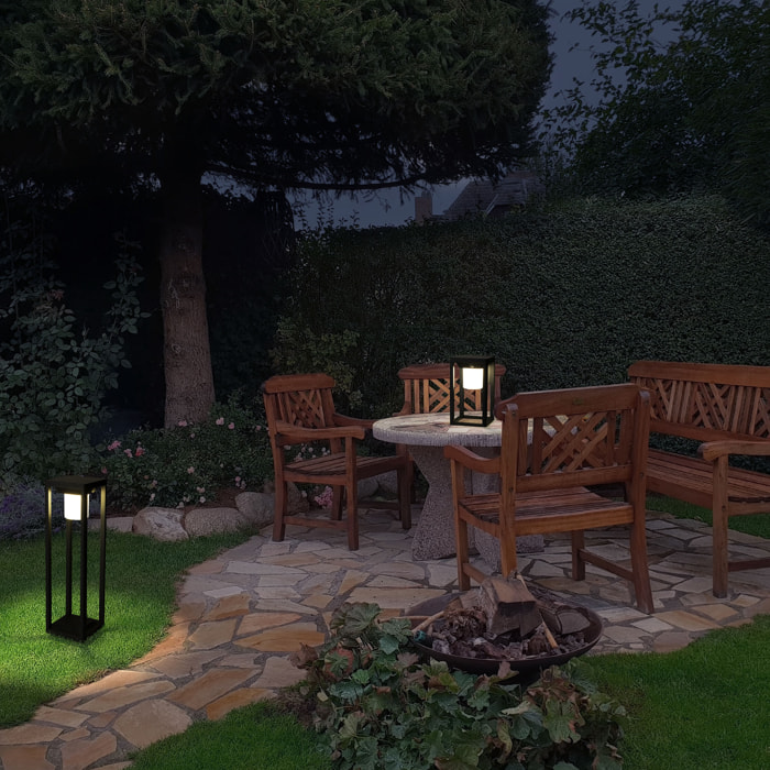 Forlight Bow - Baliza Solar de Jardín LED 3W. Baliza de Jardín y Terraza con Placa Solar. Blanco Cálido 3000K. Color Gris Urban