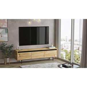 Mueble Luvio Tv 3 Puertas Patas De Metal