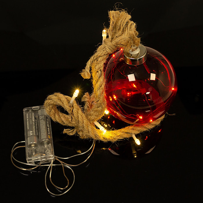 Bola de luz navideña con 16 led y cuerda de 12cm - modelo surtido (3 colores)