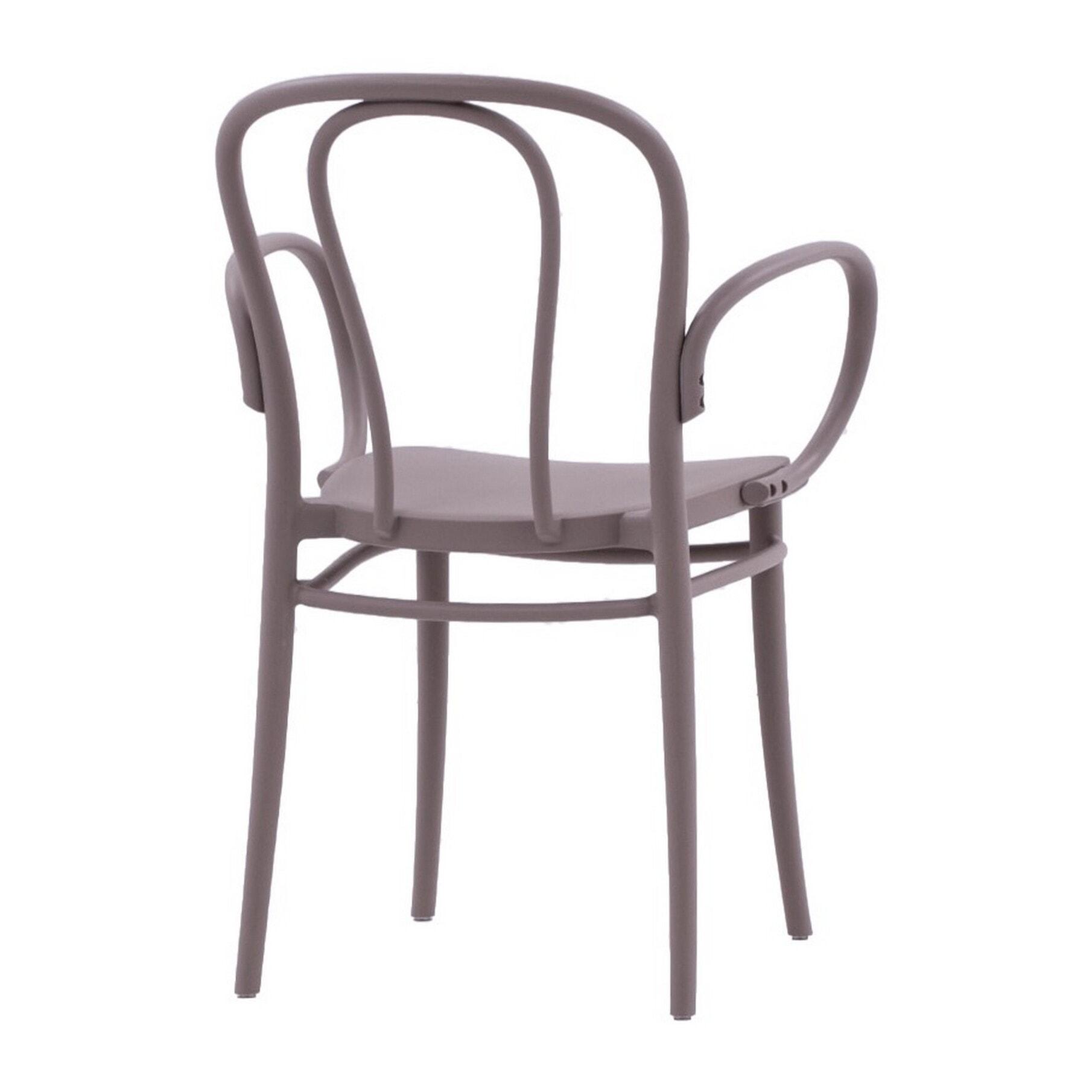 Set di 2 sedie NEWCASTLE in polipropilene tortora con braccioli, impilabili