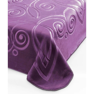 Coperta Plaid Viola Malva in tinta unita con morbido pile di poliestere