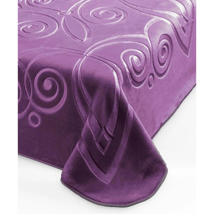 Coperta Plaid Viola Malva in tinta unita con morbido pile di poliestere
