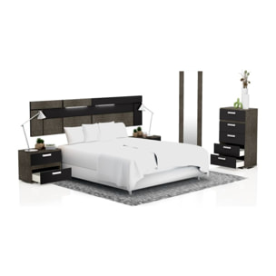 Dormitorio Ataneq Dark 5C Ceniza - Negro