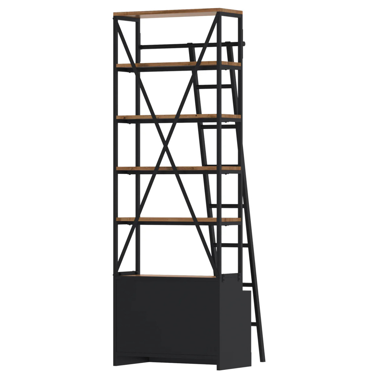 Petite bibliothèque 86 cm en bois et métal - Kasi