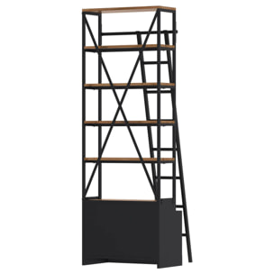 Petite bibliothèque 86 cm en bois et métal - Kasi